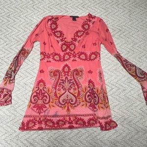 INC CONCEPT PAISLEY PINK BLOUSE